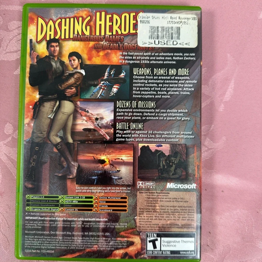 Crimson Skies High Road to Revenge Xbox Game Microsoft Original